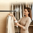thumbnail image 6 of Valet Rod for Closet Retractable, Pull Out Clothes Hanger Rail, Side Mount Wardrobe Bar, Adjustable Organizer Rack for Laundry, Bathroom, Entrance Black, 6 of 8