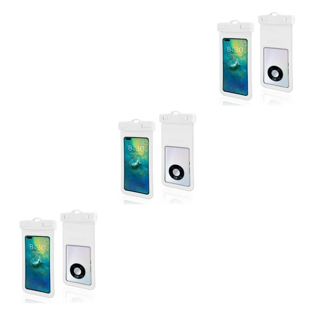 Transemion Sac Étanche Téléphone Sac Sec avec Lanière Universelle Étui de Protection Blanc 3Set