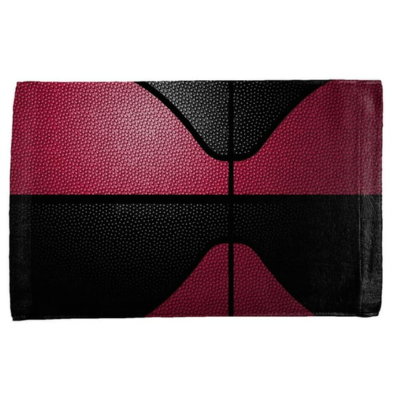 Championship Basketball Red and Black All Over Sport Towel