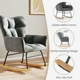 thumbnail image 6 of LOGYAT Nursery Rocking Chair, Upholstered Glider Rocker, 440 Lb Capacity Safety Anti Tip Design, High Backrest Deep Seat Padded Cotton for Bedroom Living Room,Gray, 6 of 8