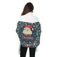 thumbnail image 4 of FORMRS Womens Scarf Winter Soft Long Big Warm Shawls Wrap Tassel Scarves, Blue Christmas Santa, 4 of 9