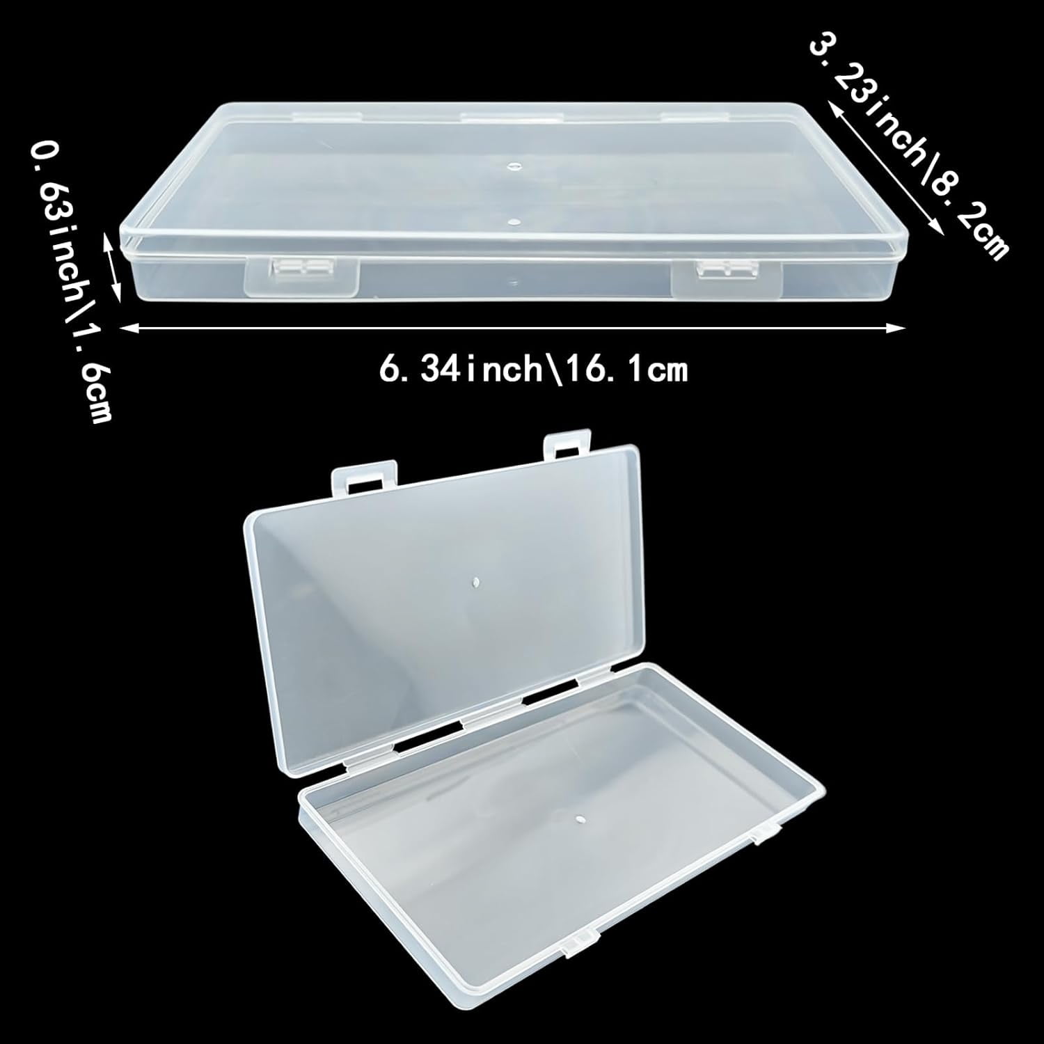 5 PACK Small Clear Box with Lid, Rectangle Clear Plastic Boxes, Dried Flower Storage, for Collecting Craft Items, Jewelry, and Other Small Accessories(6.34 x 3.23 x 0.63 Inch)