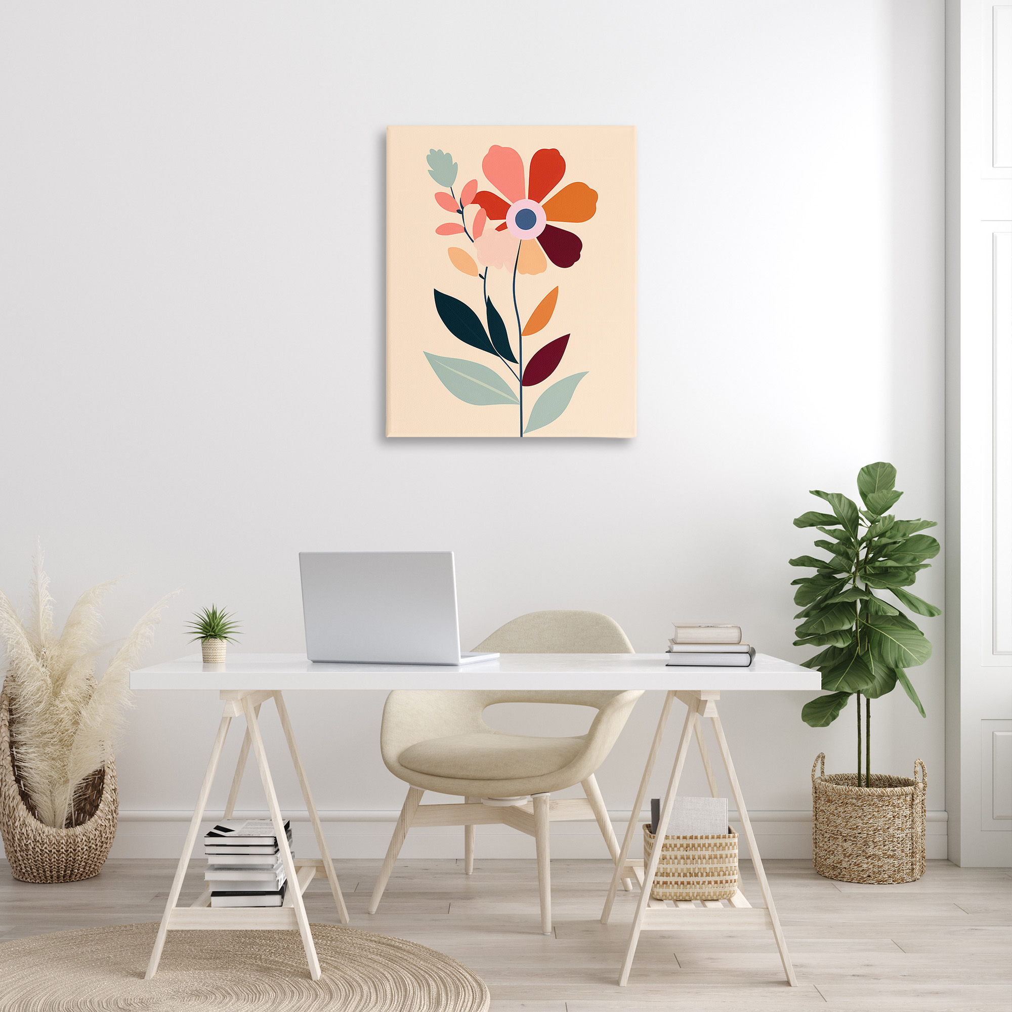 Stupell Industries Modern Flower Sprigs Botanical & Floral Painting Gallery Wrapped Canvas Art Print Wall Art, 30 x 40