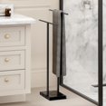 thumbnail image 6 of ThrottleT-Standing Towel Rack with Black Natural Marble Base, 2-Tier Towel Rack Stand for Bathroom Floor, Bath Towel Holder Fits Bath Towel & Hand Towel,18/8 Stainless Steel, BTH217-BBK, 6 of 18