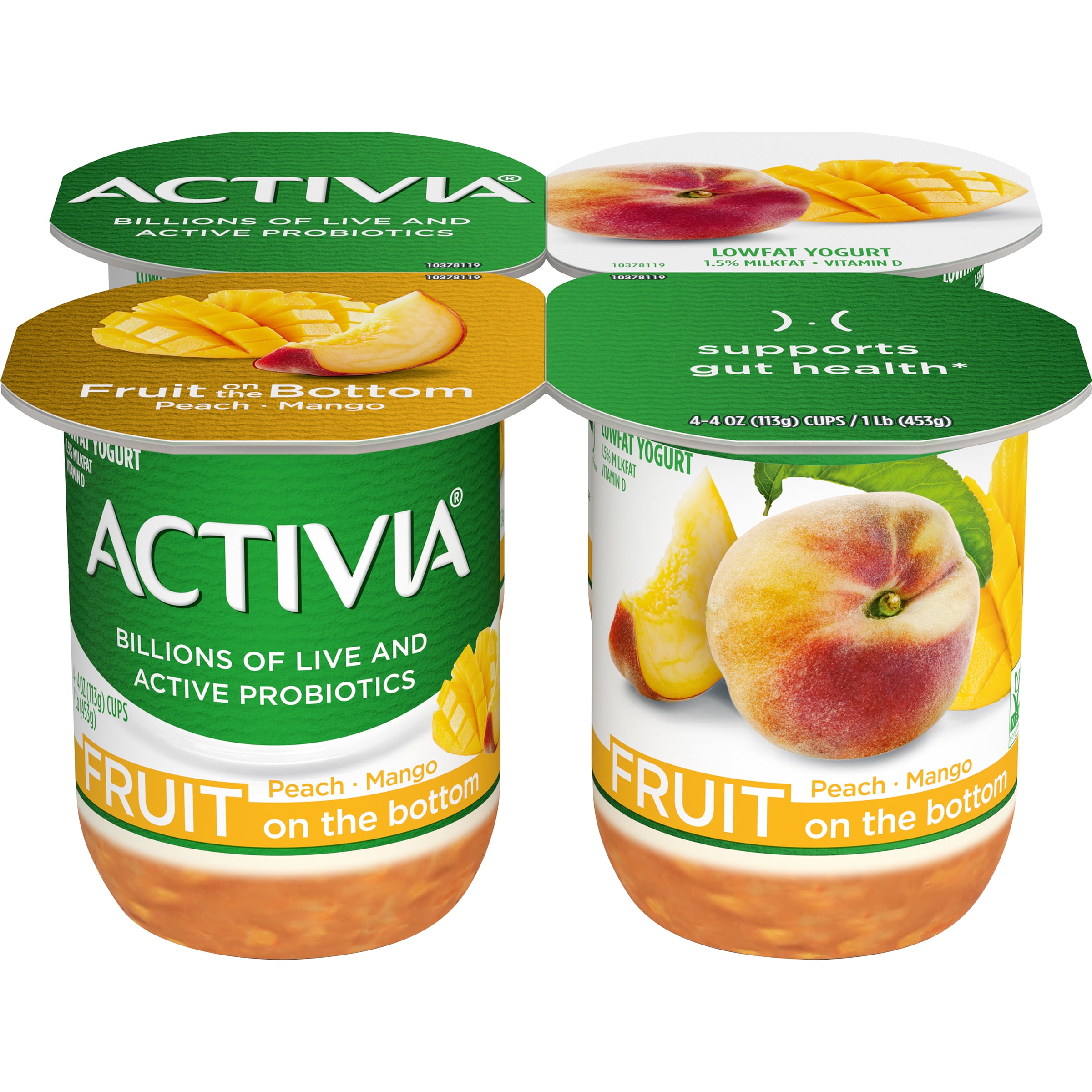 Activia Fruit on the Bottom Peach & Mango Yogurt, 4 Oz ...