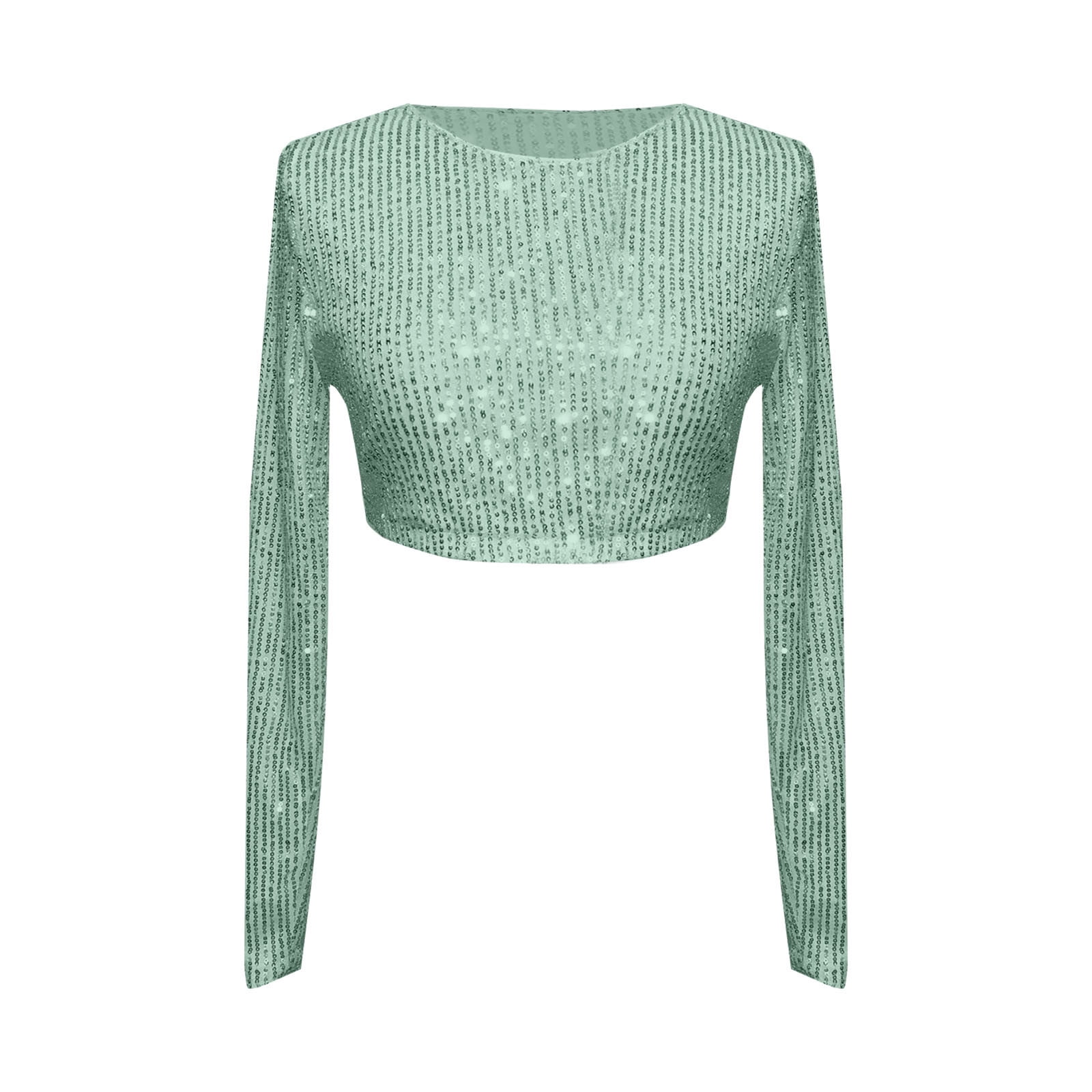 white sequin crop tops