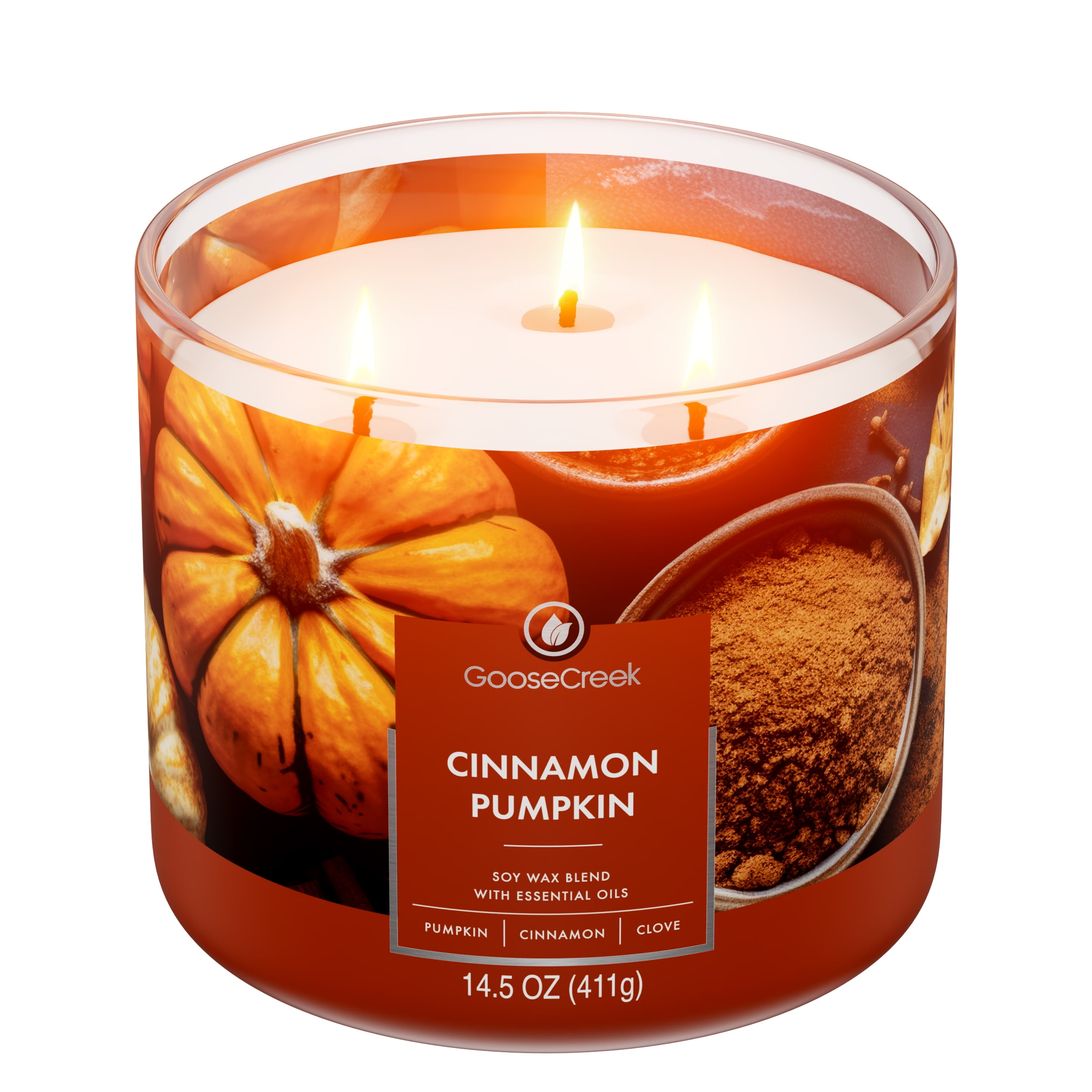 Goose Creek 3-Wick Cinnamon Pumpkin Scented Jar Candle, 14.5oz