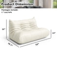 thumbnail image 5 of Indecor Home 53" Lazy Sofa, Togo Sofa Loveseat Leather Sofa Sectional Sofa Bean Bag Chair Floor sofa for Living Room, Bedroom, Beige, 5 of 11