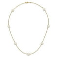 thumbnail image 4 of Primal Gold 14 Karat Yellow Gold 5-6mm White Near Round Freshwater Cultured Pearl 7-Station Necklace, 4 of 4