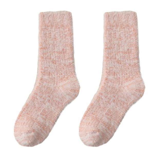 1 par de calcetines de invierno para mujer, muy elásticos y acogedores, gruesos, de forro polar de doble cara, cálidos y suaves.