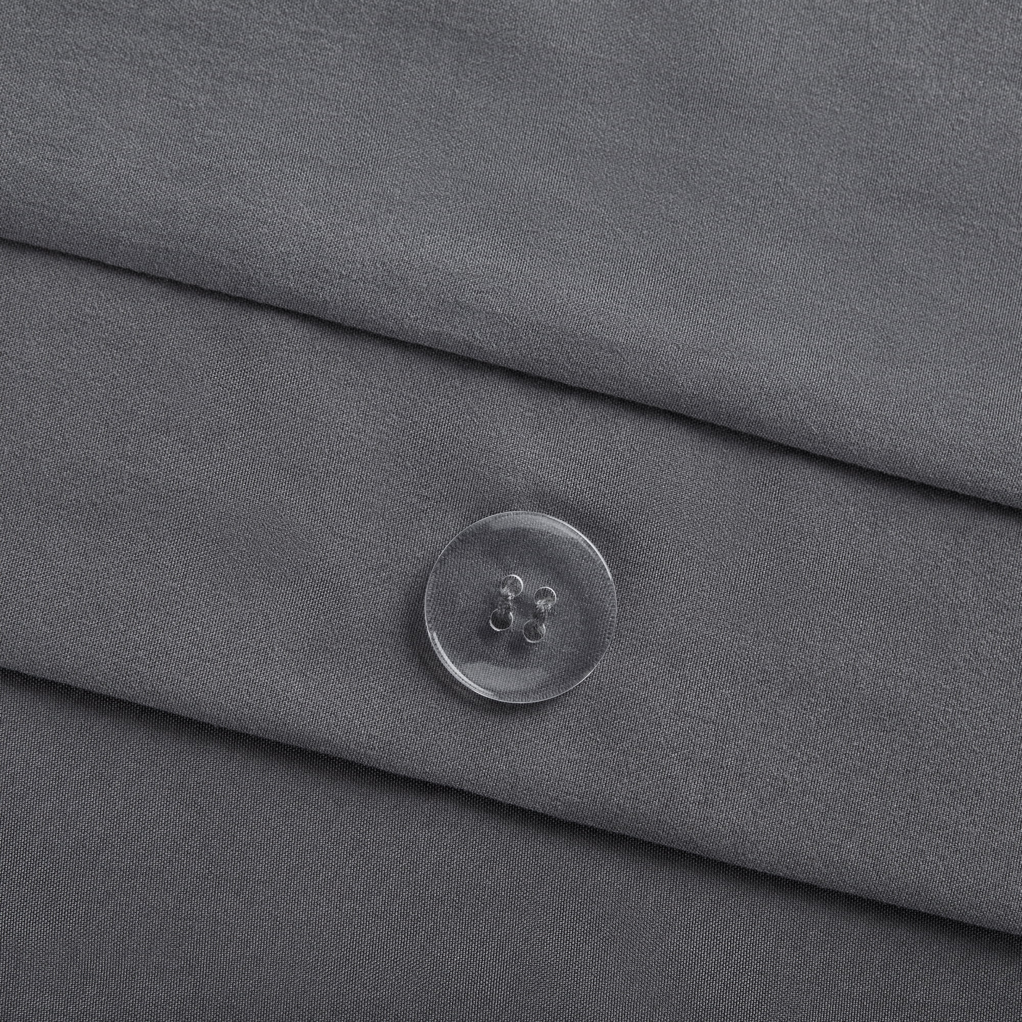 Serta Simply Clean 3-Piece Solid Duvet Set, Gray, Full/Queen