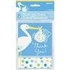 Blue Stork Baby Shower Thank You Notes, 8pk