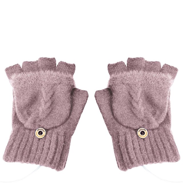 Gants pour Femmes Mitaines Hiver Usb Chauds Gants Chauffants Randonnée Conduite Course Cœur de Main Réversibles Usb Chauffants, Accessoires pour Femmes Mitaines