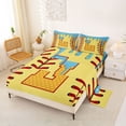 thumbnail image 2 of Erosebridal Light Blue Dripping Baseball Stitch & Waffle Letter L Graphic Queen Sheet Sets 4 Pieces, Alphabet Graphic Bed Set for Boys And Girls Kids,Lightweight Room Decor, 2 of 5