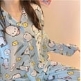 thumbnail image 3 of Roffatide Kawaii Pochacco Pajamas for Women Long Sleeve Shirt with Pj Pants Sleepwear Home Wear 2 Piece Pajama Sets Blue-3 XXL, 3 of 7