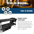 thumbnail image 2 of Disc-O-Bed Kid-O-Bunk Portable Benchable Double Cot with Organizers, Black, 2 of 8