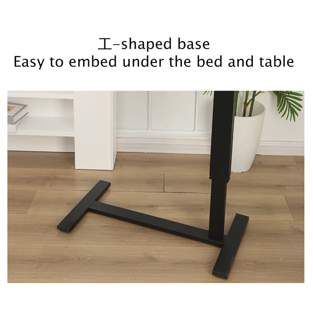 UPGRADED Overbed Bedside Desk Mobile Rolling Laptop Stand Tilting Overbed Table with Wheels Height Adjustable Tray Bedside Table for Laptop Bed Sofa Walnut