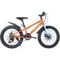 thumbnail image 6 of Juuar 20" Fat Tire Mountain Bikes for Adults Age 13+, 7 Speed Disc Brake MTB Bicycle, Sturdy Steel Frame City Bike, Fits Riders 44"-56", Orange, 6 of 6