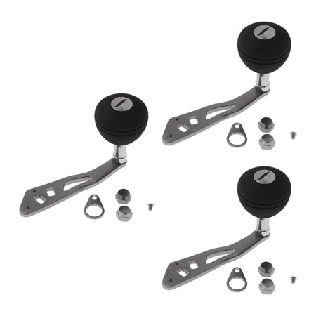 3 Pack Reel Handle Replacement with Non-Slip EVA Knob Universal Change Handle Fishing Reel Crank for Most Reels