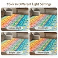 thumbnail image 7 of ODIKA 9'x12' Vibrant Multi Rainbow Stripe Geometric Washable Area Rug Horizontal Bands Abstract Waves Circles for Great Room, Indoor Concept, Large Living Low Pile, Flatwoven, 7 of 7