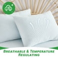 thumbnail image 3 of GOGREEN Bamboo Waterproof Pillow Protector, Breathable Pillow Cover, 3D Air Fabric Cooling Pillow Case Protector with Zipper (2 Packs, King 20"x36", White), 3 of 7