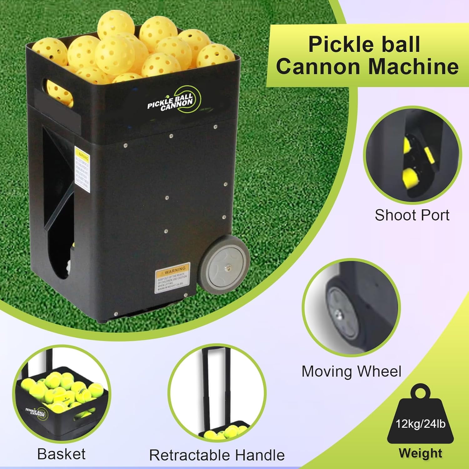 Ultimate Pickle Ball Cannon: Advanced Remote Control Padel Ball Machine - Speed, Spin, and Precision for Enhanced Training - Long Battery Life - Easy Transport - Dual Control Modes