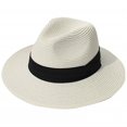 thumbnail image 1 of Ladies Hat Wide Brim Sun Protection Wide Applications Simple Pure Color Straw Hat for Beach, 1 of 10