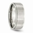 thumbnail image 4 of White Stainless Steel Ring Band Wedding Ridged Comfort, 4 of 6
