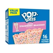 Pop-Tarts Frosted Strawberry Milkshake Toaster Pastries, Shelf-Stable, Ready-to-Eat, Instant, 16 Count Box