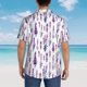 thumbnail image 4 of Balery Lavender Flowers Camisas hawaianas de manga corta para hombre, camisas playeras de corte holgado, camisas de vacaciones con botones,Small, 4 of 7