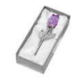 thumbnail image 1 of Rosa transparente en caja de regalo, escultura artística de flores para una elegante decoración de oficina en casa y un regalo romántico., 1 of 8