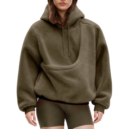 Ankishi Pet Carrier Hoodie Oversized Fuzzy Warm Winter Fleece Sweatshirt Hoodie with Dog Pouch for Home Sofa