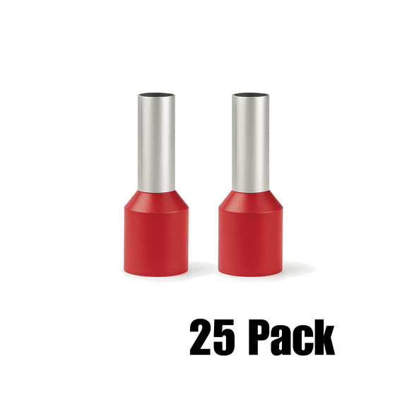 The Wires Zone 8 Gauge Wire Ferrule Connectors Red Barrel - (25 pack)