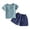Navy, variant on Toddler Boys Summer 2-Piece Outfit Children's Cute Button Short Sleeve T Shirt and Shorts Thin Sets Size 18-24 Months ,Brown