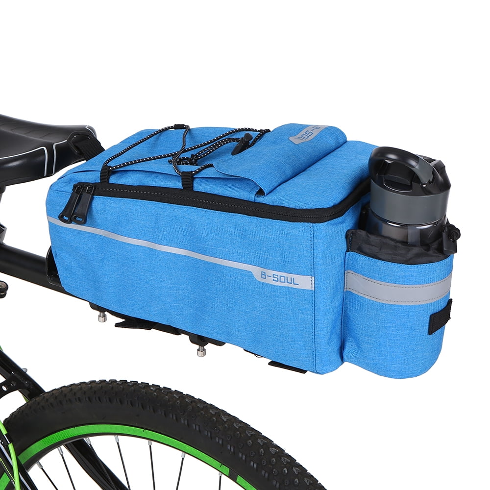 Walmeck Insulated Trunk Cooler Bag Cycling Bicycle Rear Rack Storage Luggage Bag Reflective MTB Bike Pannier Bag Shoulder Bag 