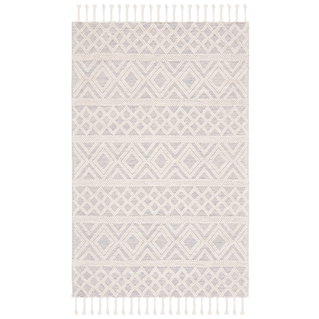 SAFAVIEH Natura Katie Southwestern Wool Area Rug, Ivory/Blue, 8' x 10'