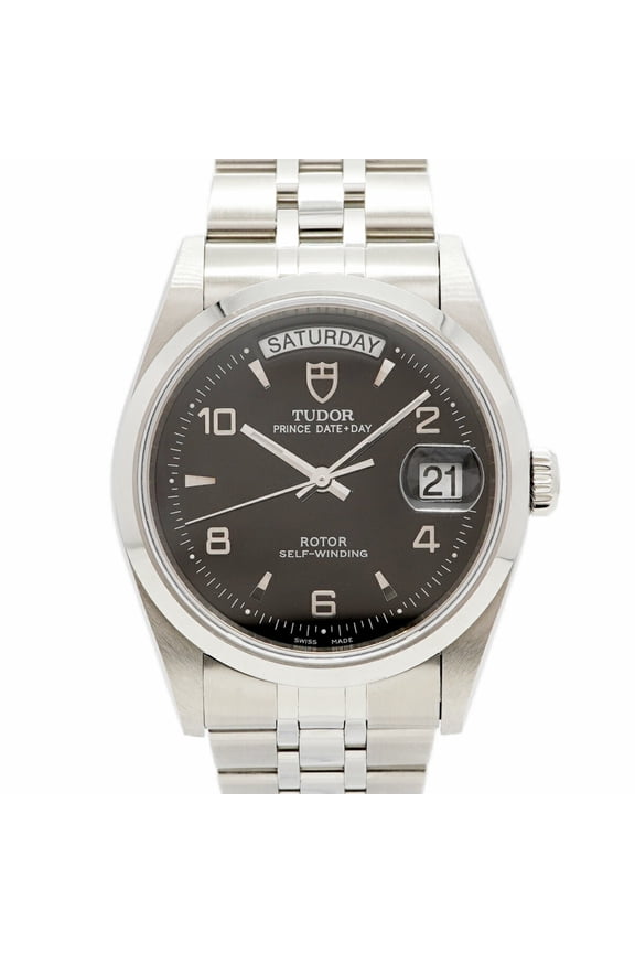 Pre-Owned Tudor Prince Date-Day 76200 Black Dial Men's Watch