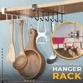 thumbnail image 6 of XMMSWDLA Hanging Hooks Rack Under Cupboard Cabinet Cup Holder Coffee Mug Holder 6 Hooks Drilling Free Coffee Cups Holder Kitchen Utensil Storage Organizer Hook Rack, 6 of 8