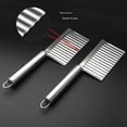 thumbnail image 3 of 2pcs Home Kitchen Plastic Handle Stainless Steel French Fries Potato Carrot Wavy Crinkle Cutter Slicer Handheld Chipper Chopper, 3 of 5