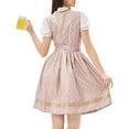 thumbnail image 5 of LEKODE oktoberfest outfits women dirndl dress Bavarian Dress tracht dress Womens Dress Germany Short Sleeve Dirndlbluse Blouse Dress Stage Performance Dress Light Pink L, 5 of 5