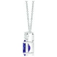 thumbnail image 2 of ANGARA Natural Oval Tanzanite Solitaire Pendant with Diamond in 925 Sterling Silver for Women (Size-6x4mm) | December Birthstone, Anniversary, Jewelry Gift for Women | Natural Tanzanite Necklace, 2 of 8
