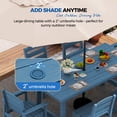 thumbnail image 2 of KINGYES 7-Piece Outdoor Dining Set, HDPE Patio Table and Chairs with Umbrella Hole, Blue, 2 of 12