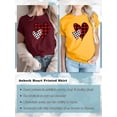 thumbnail image 4 of Anbech Heart Printed T-Shirt for Women Casual Graphic Junior Girls Short Sleeve Tee Tops with Crew Neck, 4 of 10