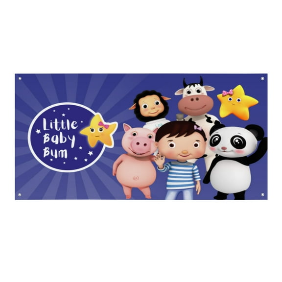 Little Baby Bum-Theme Backdrops Banner Birthday Party Decor Supplies Personalized Party Backdrop Decoration,5x3ft(150x90cm)