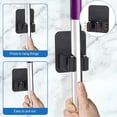 thumbnail image 2 of Mop Broom Holder, 3 Pcs Black Self Adhesive Mop Holders Stainless Steel, No Drilling Garden Tool Organizer for Bathroom, Kitchen, Office, Closet, Garage, 2 of 5