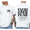 thumbnail image 5 of Unisex Christian Graphic T-Shirt, “Faith Over Fear” Double-Sided Jesus Tee, Inspirational Cotton Shirt for Believers, Sizes S–5XL, 5 of 7