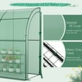 thumbnail image 4 of Patiojoy Lean-To Walk-In Greenhouse with Flower Rack 7’ x 3.5’ x 7’ Wall Green House with Roll-Up Doors Waterproof PE Cover & Metal Frame, 4 of 10