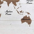 thumbnail image 4 of Benjara BM230562 World Map Printed Rectangular Wall Decor, White & Brown, 4 of 5
