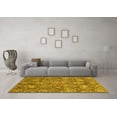thumbnail image 3 of Ahgly Company Machine Washable Indoor Round Oriental Yellow Traditional Area Rugs, 3' Round, 3 of 4