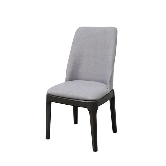 ACME Madan Side Chair (Set of 2) in Fabric Wood and Gray Oak